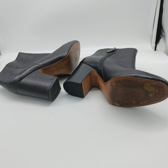 Michael Kors Woman's Size 11M Black Leather Zip Ankle Booties Heeled Boots - Picture 4 of 7
